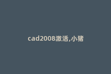 cad2008激活,小猪教您cad2008激活及序列号 cad2007激活序列号