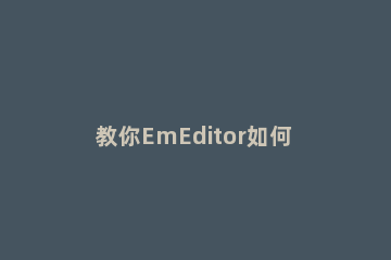教你EmEditor如何使用正则表达式 emeditor 0到多个空格的正则表达式
